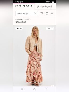NWT Free People $168 USD Rowan Maxi Skirt